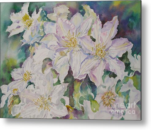 Flowers Metal Print featuring the painting Spring Morning by Mary Haley-Rocks