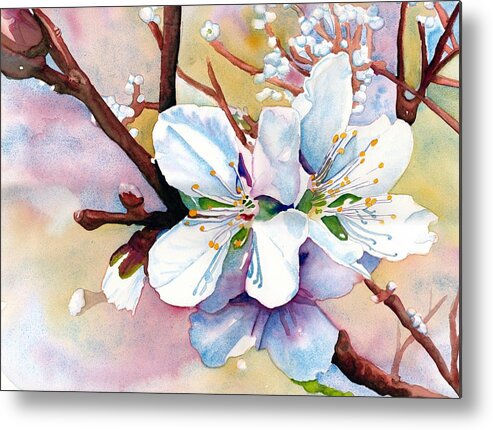 Watercolor Metal Print featuring the painting Sprung by Gerald Carpenter