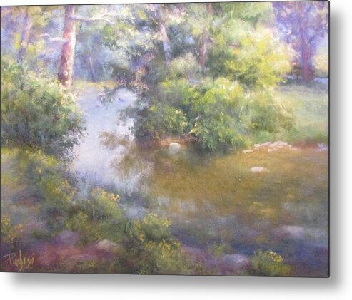 Landscape Metal Print featuring the pastel Summer Green by Bill Puglisi