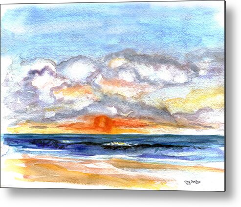 Clouds Metal Print featuring the painting Sunset Clouds by Clara Sue Beym