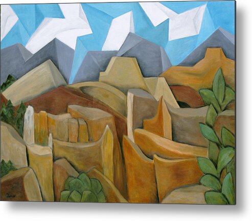 Canyon Metal Print featuring the painting The Canyon by Trish Toro