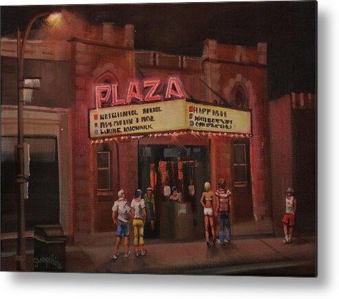 Burlington Metal Print featuring the painting The Plaza by Tom Shropshire