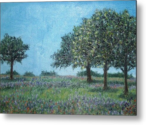 Trees Metal Print featuring the painting Trees by Gizelle Perez