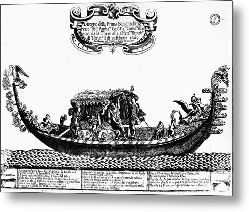 1689 Metal Print featuring the photograph VENETIAN GONDOLA, c1689 by Granger