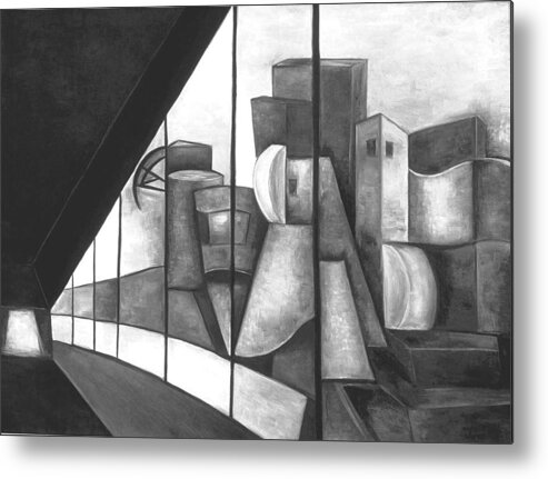 Landscape Metal Print featuring the painting View of the Weisman IX by Trish Toro