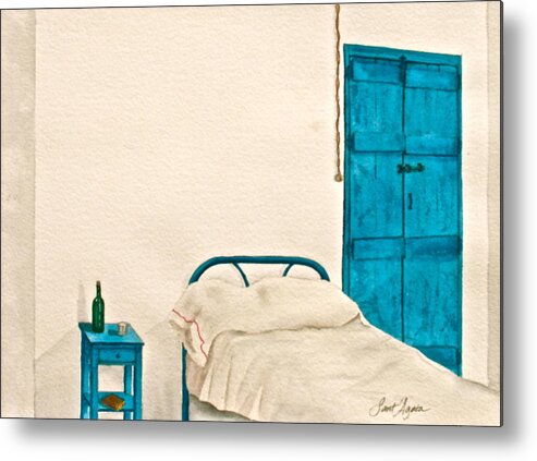 White Metal Print featuring the painting White Room by Frank SantAgata
