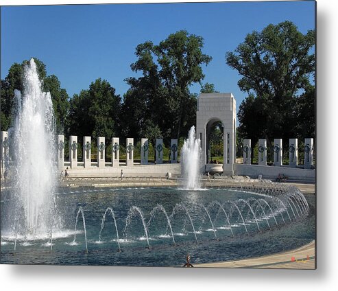 Scenic Metal Print featuring the photograph World War II Memorial--Atlantic Pavilion DS039 by Gerry Gantt
