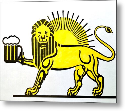 Lion Metal Print featuring the painting Beersia by Joel Tesch