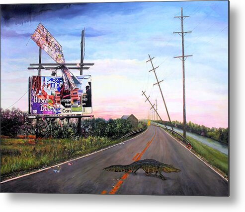 Environmental Art Metal Print featuring the painting Escape Artist by Richard Barone