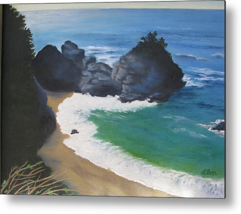 Seascape Metal Print featuring the painting Monterey I by Lisa Barr