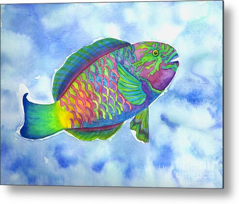 Parrotfish Metal Print featuring the painting Parrotfish #2 by Lucy Arnold