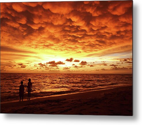 Sunset Metal Print featuring the photograph Sunset Before The Storm #1 by Melanie Moraga