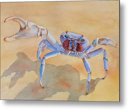 Crab Metal Print featuring the painting Talk to the Claw #1 by Judy Mercer