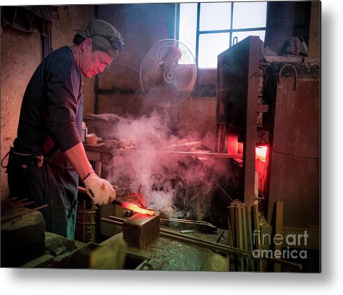 Blacksmith Metal Print featuring the photograph 4th Generation Blacksmith, Miki City Japan by Perry Rodriguez