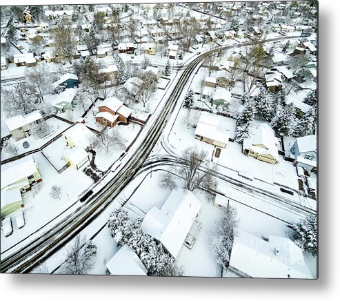 Colorado Metal Print featuring the photograph Fort Collins winter cityscape #2 by Marek Uliasz