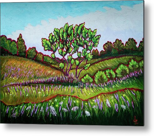 Impressionism Metal Print featuring the painting Summer Meadow #5 by Lilia S
