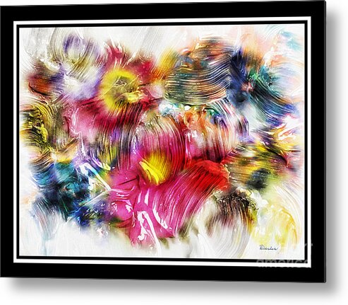 Abstract Metal Print featuring the painting 7d Abstract Expressionism Digital Painting by Ricardos Creations