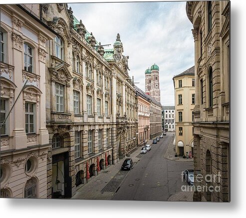 Bavaria Metal Print featuring the photograph A beautiful look at the Frauenkirche by Hannes Cmarits