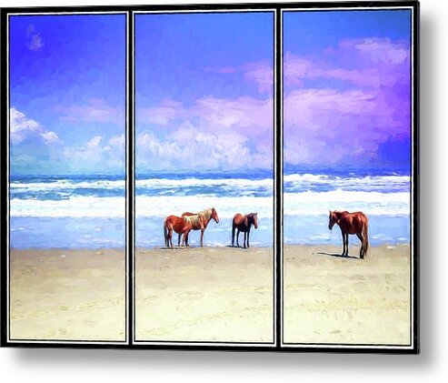Beach Metal Print featuring the painting A Day at The Beach by Ches Black