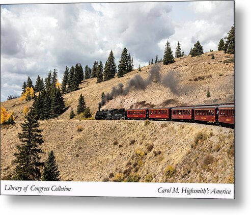 Carol M. Highsmith Metal Print featuring the photograph A Scenic Railroad steam train, near Antonito in Conejos County in Colorado by Carol M Highsmith