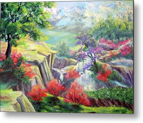 Paint Metal Print featuring the painting A Taste Of Lavender In The Spring by Lee Nixon