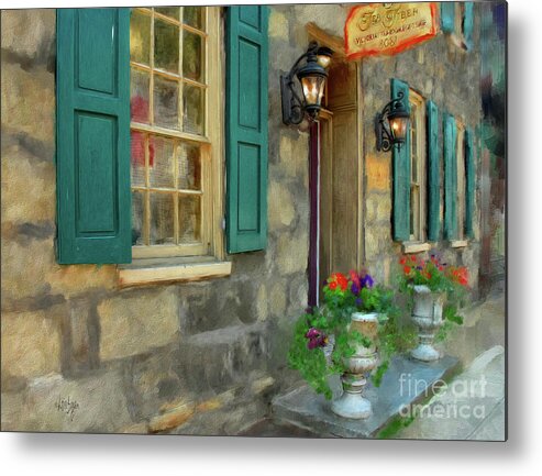 Architecture Metal Print featuring the digital art A Victorian Tea Room by Lois Bryan