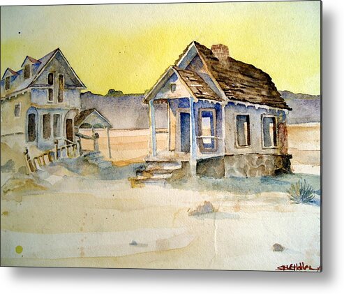 Ghost Towns Metal Print featuring the painting Abandoned buildings by Steven Holder
