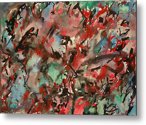 Abstract Expressive Metal Print featuring the painting Abstract Expressive 019 by Joe Michelli