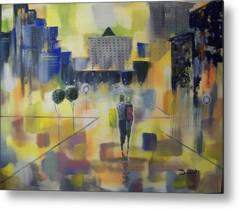 Art Metal Print featuring the painting Abstract Stroll by Raymond Doward