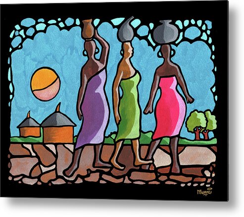 Cat Walk Metal Print featuring the painting African Cat Walk by Anthony Mwangi