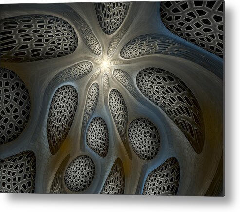 Fractal Art Metal Print featuring the digital art Alien Nest by Amorina Ashton