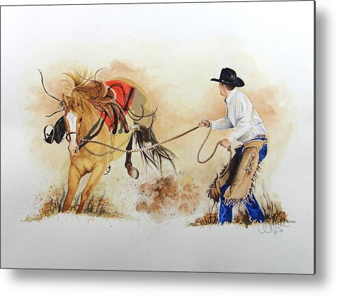 Western Metal Print featuring the painting Almost Ready by Jimmy Smith