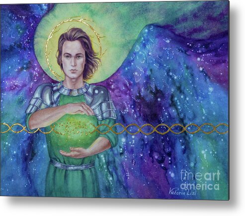 Angel Metal Print featuring the painting Angel Fire by Victoria Lisi