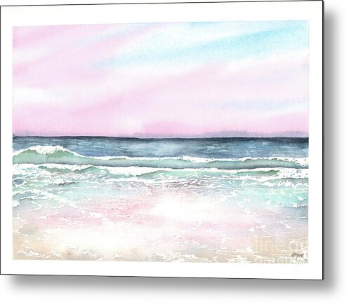 Sunset Metal Print featuring the painting Another Beach Sunset by Hilda Wagner