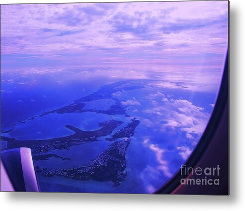 Aerial Art Metal Print featuring the photograph Approaching Bermuda by Marcus Dagan