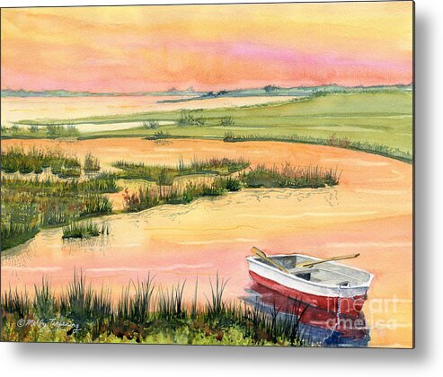 Assateague Island Metal Print featuring the painting Assateague Marsh by Melly Terpening