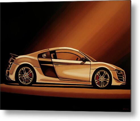 Audi R8 Metal Print featuring the painting Audi R8 2007 Painting by Paul Meijering