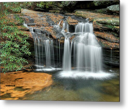 Autumn Metal Print featuring the photograph Autumn at Carrick Creek Falls by Blaine Owens