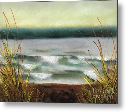 Lake Metal Print featuring the painting Autumn at the Lake by Frances Marino