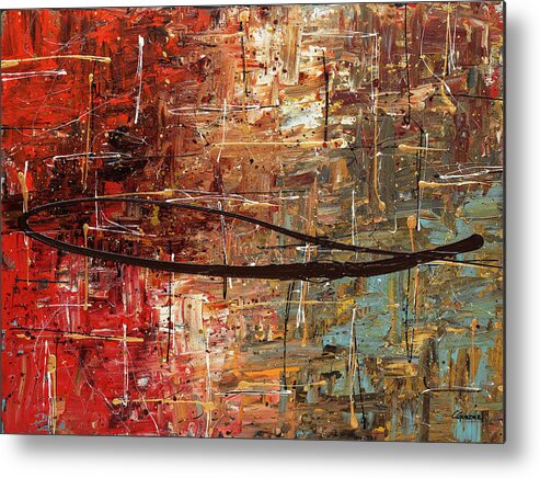 Abstract Art Metal Print featuring the painting Autumn by Carmen Guedez