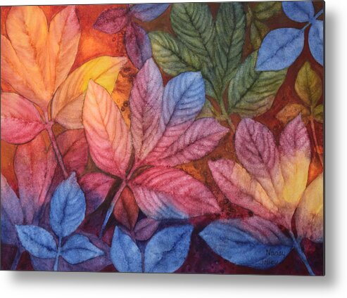 Leaves Metal Print featuring the painting Autumn Color by Nancy Jolley