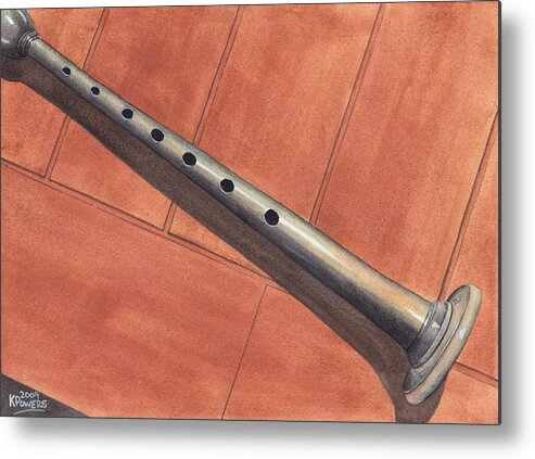 Bag Metal Print featuring the painting Bagpipe Chanter by Ken Powers
