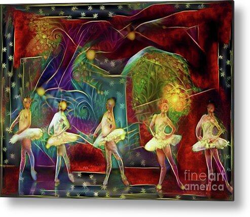 Ballet Metal Print featuring the photograph Ballerinas in Starlight by Nina Silver