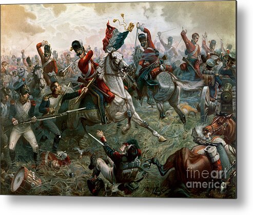 Struggle Metal Print featuring the painting Battle of Waterloo by William Holmes Sullivan