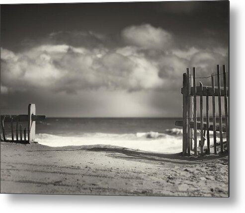 Beach Metal Print featuring the photograph Beach Fence - Wellfleet Cape Cod by Darius Aniunas