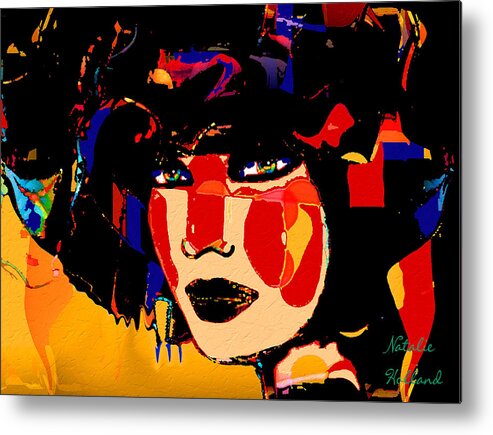 Face Metal Print featuring the mixed media Beauty of a Woman by Natalie Holland