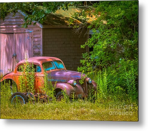 Transportation Metal Print featuring the photograph Behind the old barn by Claudia M Photography