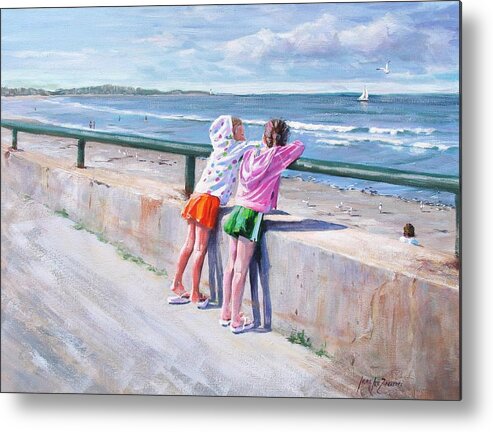 Seascape Metal Print featuring the painting Best Friends by Laura Lee Zanghetti