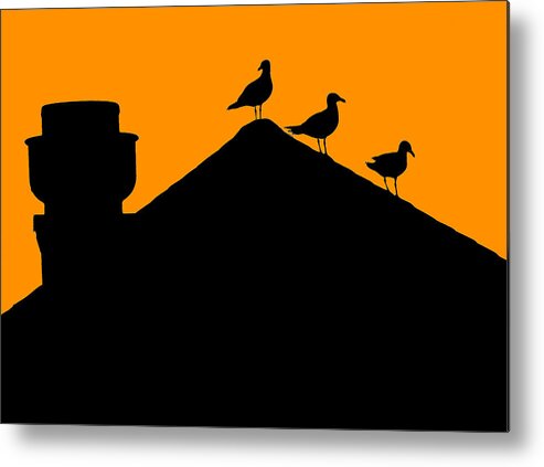 Silhouette Metal Print featuring the photograph Bird Watch by Cathy Kovarik