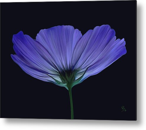 Flower Metal Print featuring the painting Blue Flower by Sue Brehant